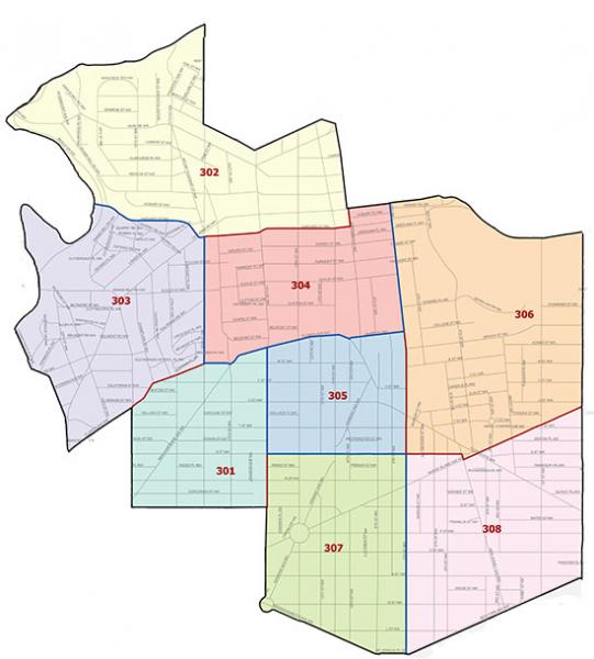 Overview map of the Third Police District (Washington, DC)