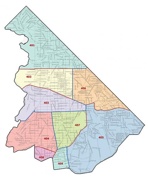 Overview map of the Fourth Police District (Washington, DC)