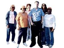 photo of a group of seniors with a police officer