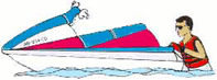 illustration of person behind jet ski