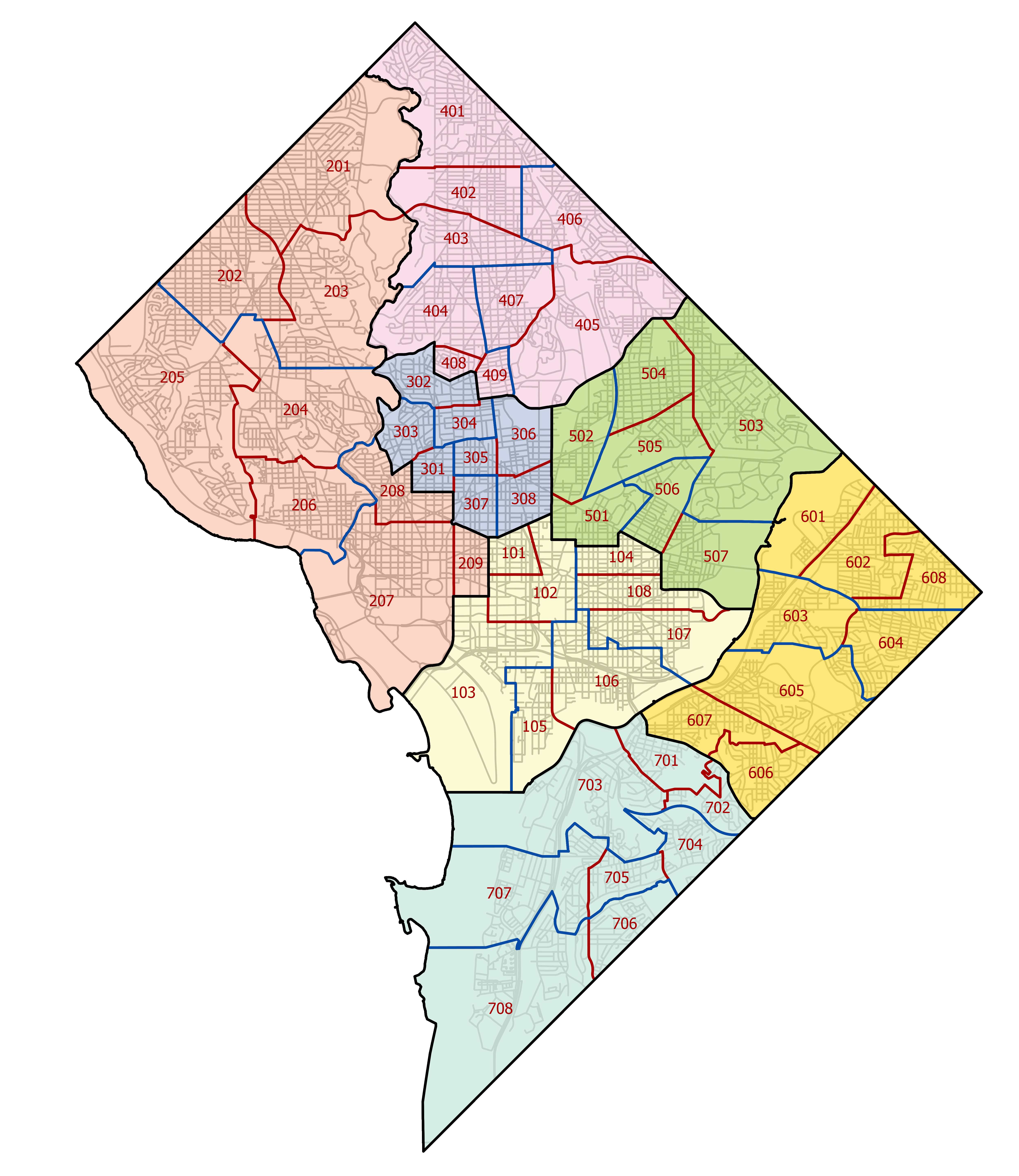 Map of Police Districts in DC