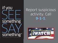 graphic of "see something, say something" and iwatch logo