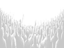 Woodcut illustration of a crowd of people