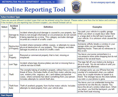 How do you use an online incident report?